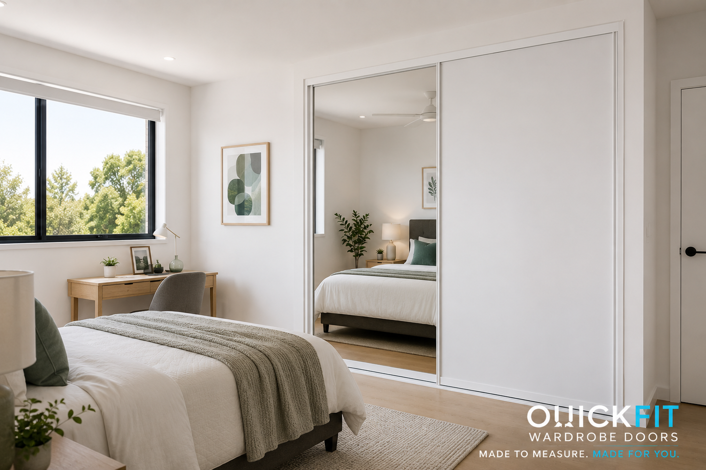 Vinyl & Mirror Sliding Wardrobe Door