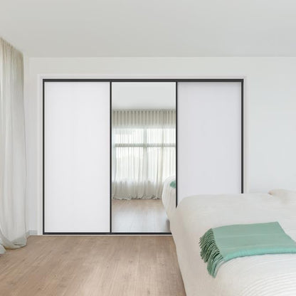 Vinyl & Mirror Sliding Wardrobe Door - QuickFit Wardrobes