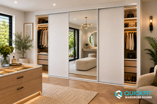 Vinyl & Mirror Sliding Wardrobe Doors