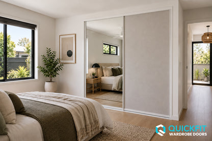Raw Gyprock & Mirror Sliding Wardrobe Doors